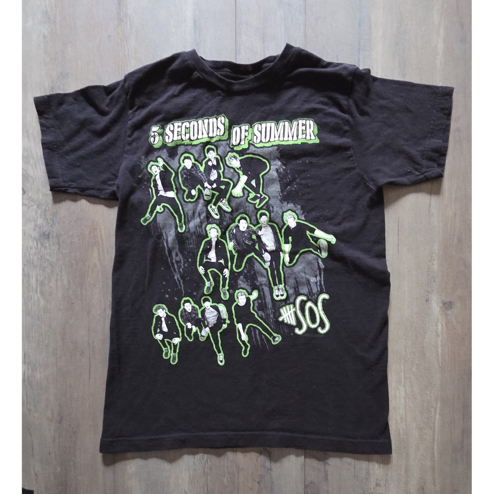 5 Seconds Of Summer (5SOS) Australian Pop/ Rock Band Black Shirt Youth Small